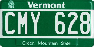 VT license plate CMY628