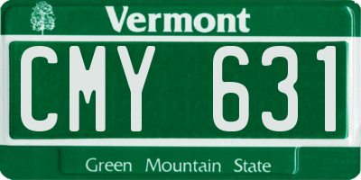 VT license plate CMY631