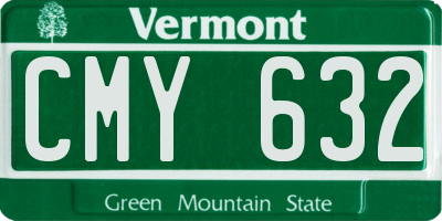 VT license plate CMY632