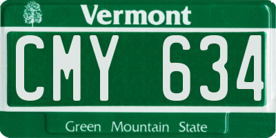VT license plate CMY634