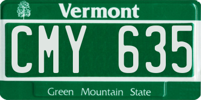 VT license plate CMY635