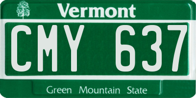 VT license plate CMY637