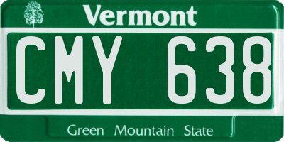 VT license plate CMY638