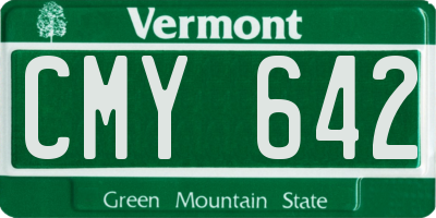 VT license plate CMY642