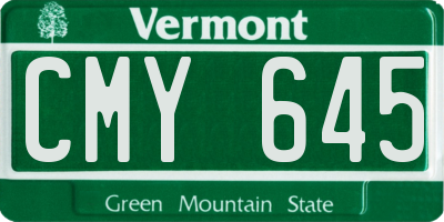VT license plate CMY645