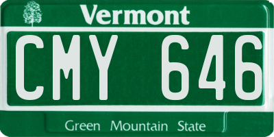 VT license plate CMY646