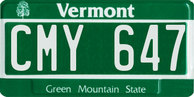 VT license plate CMY647