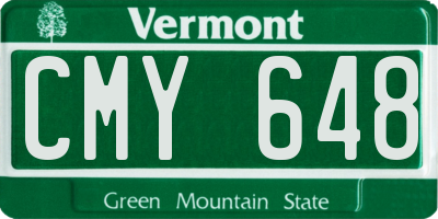 VT license plate CMY648