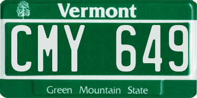VT license plate CMY649