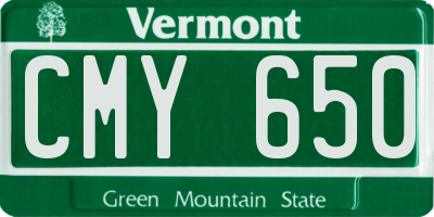 VT license plate CMY650