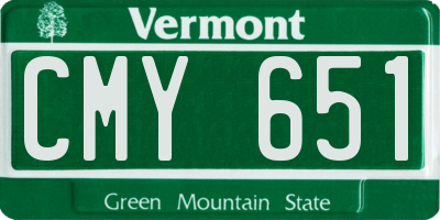 VT license plate CMY651