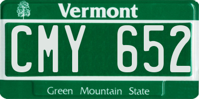 VT license plate CMY652