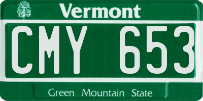VT license plate CMY653