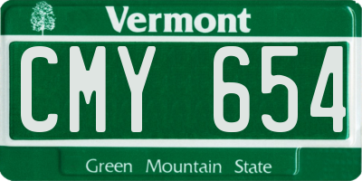 VT license plate CMY654