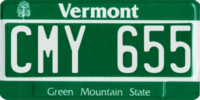 VT license plate CMY655
