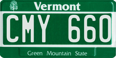 VT license plate CMY660