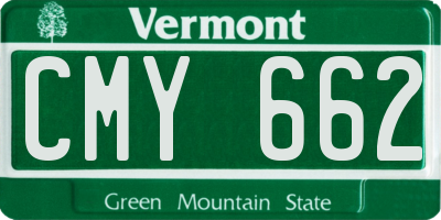 VT license plate CMY662