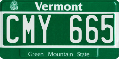 VT license plate CMY665