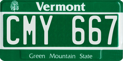 VT license plate CMY667