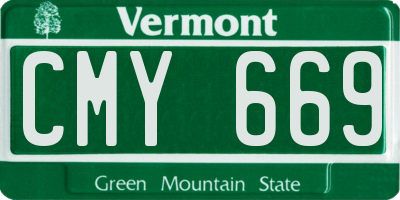 VT license plate CMY669