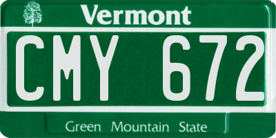 VT license plate CMY672
