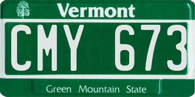 VT license plate CMY673