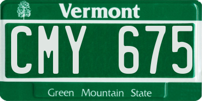 VT license plate CMY675