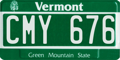 VT license plate CMY676