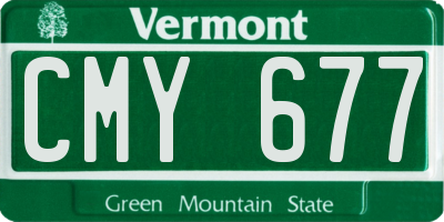 VT license plate CMY677