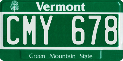 VT license plate CMY678