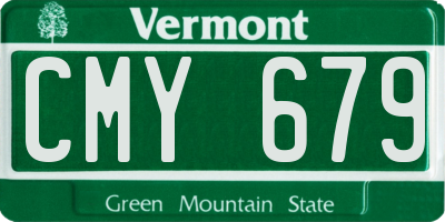 VT license plate CMY679
