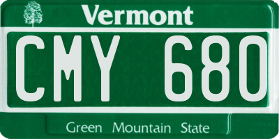 VT license plate CMY680
