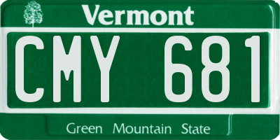 VT license plate CMY681