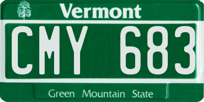VT license plate CMY683