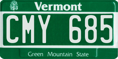 VT license plate CMY685
