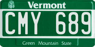 VT license plate CMY689