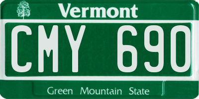 VT license plate CMY690