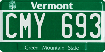 VT license plate CMY693