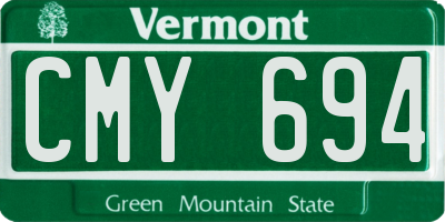 VT license plate CMY694