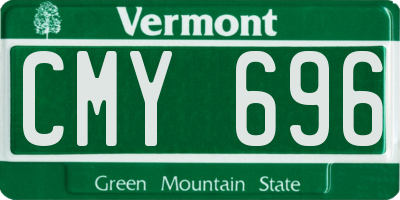 VT license plate CMY696