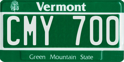 VT license plate CMY700