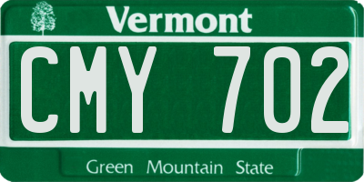 VT license plate CMY702