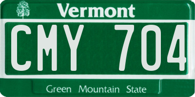 VT license plate CMY704