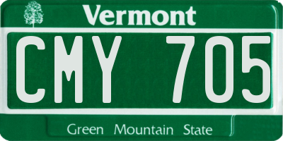 VT license plate CMY705