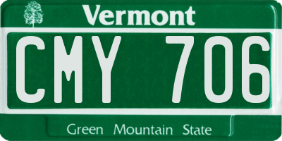 VT license plate CMY706
