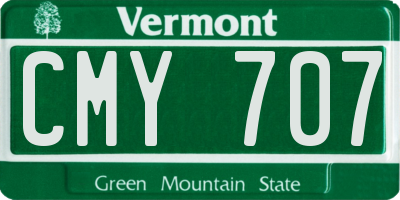 VT license plate CMY707