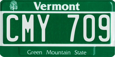 VT license plate CMY709