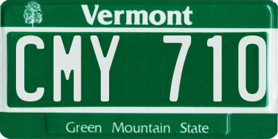 VT license plate CMY710