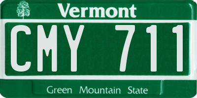 VT license plate CMY711