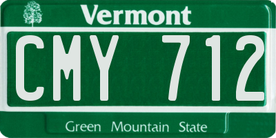 VT license plate CMY712